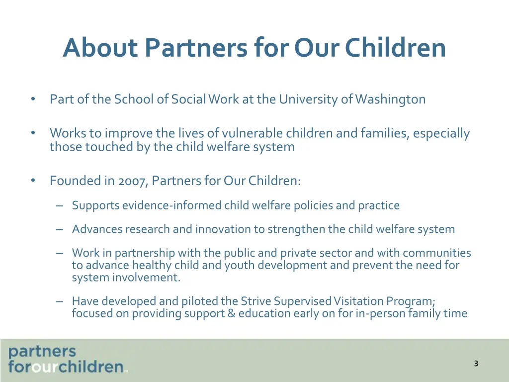 about partners for our children