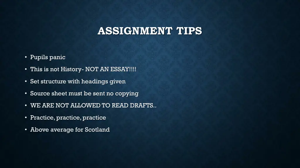 assignment tips