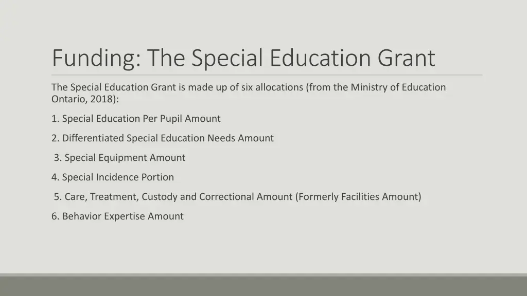 funding the special education grant