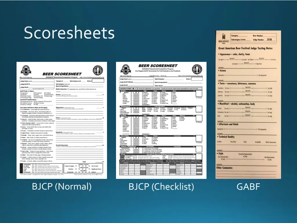 scoresheets