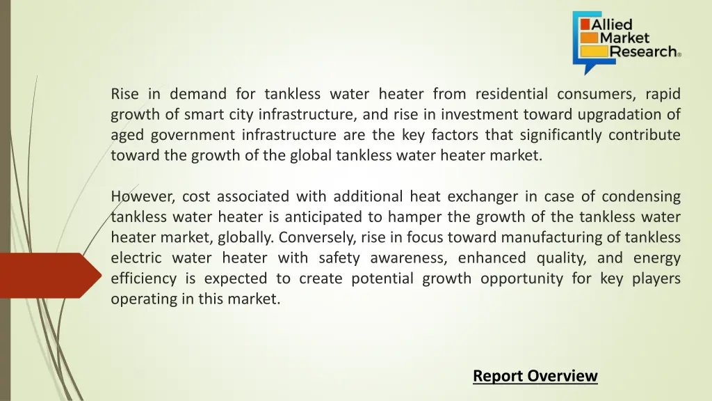 rise in demand for tankless water heater from