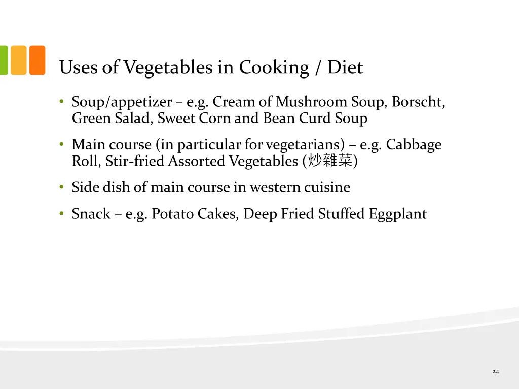 uses of vegetables in cooking diet 1