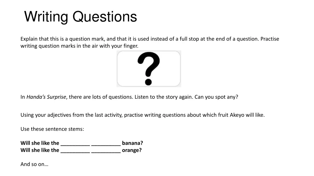 writing questions