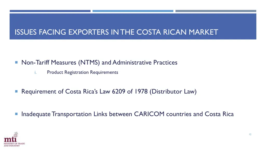 issues facing exporters in the costa rican market