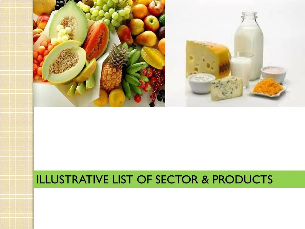 illustrative list of sector products