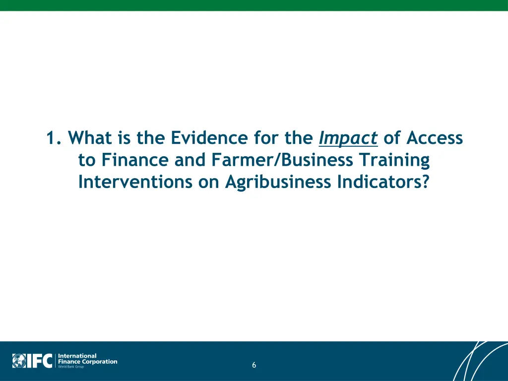 1 what is the evidence for the impact of access