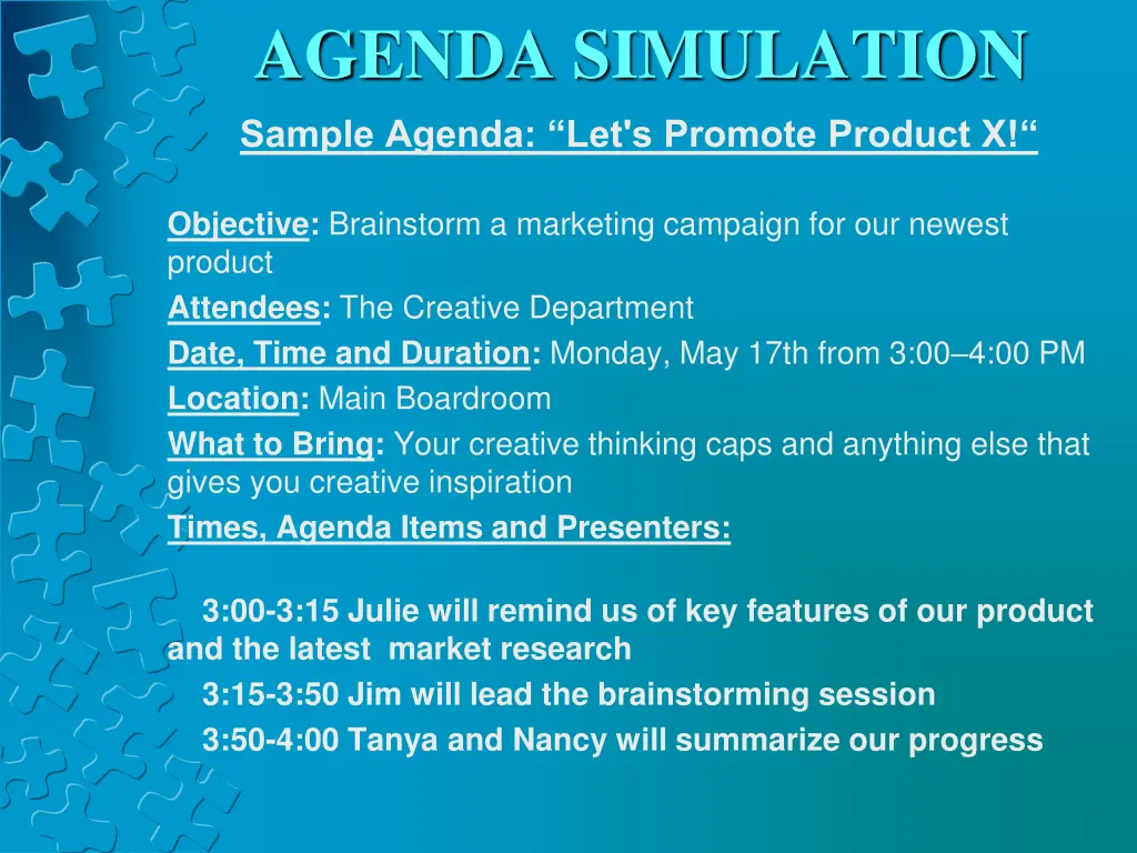 agenda simulation