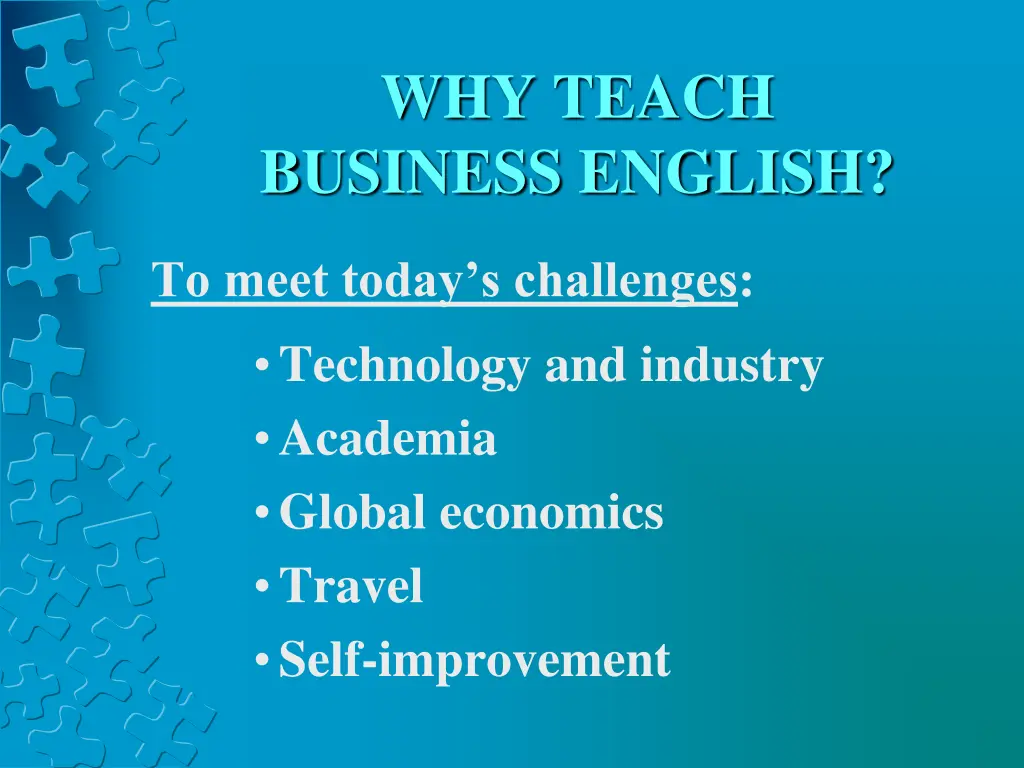 why teach business english