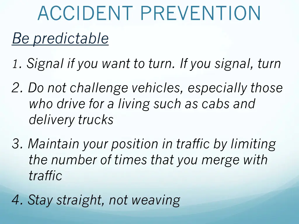 accident prevention be predictable