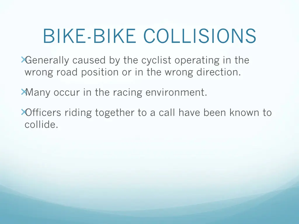 bike bike collisions