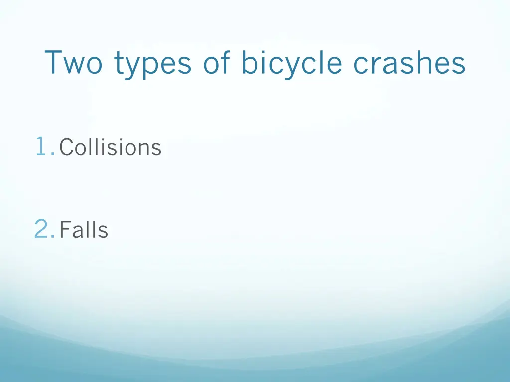 two types of bicycle crashes