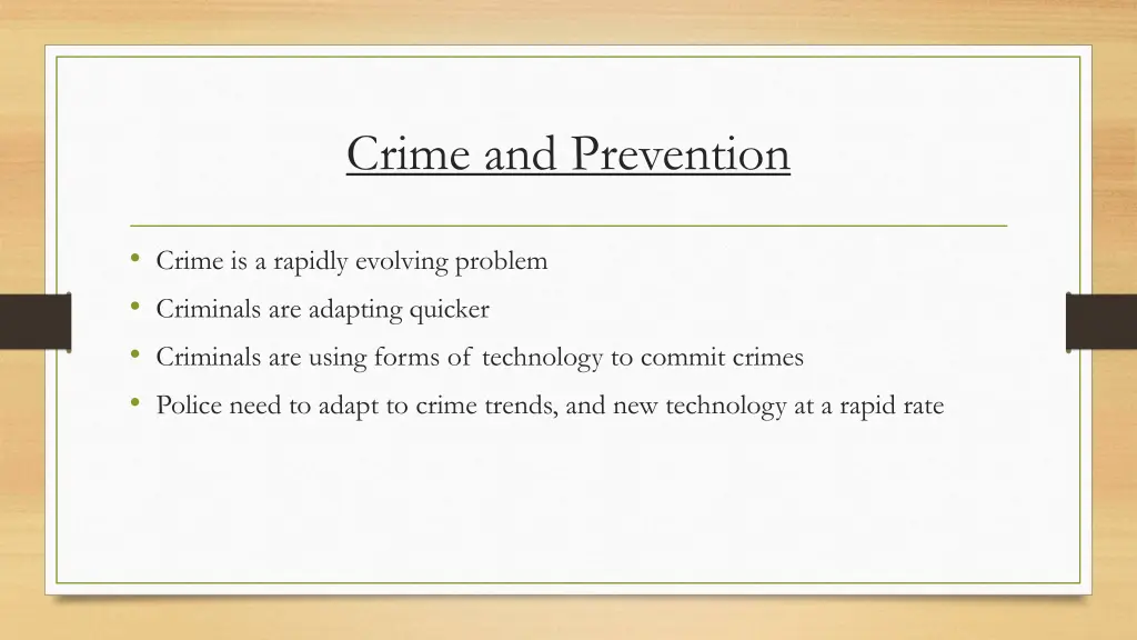 crime and prevention