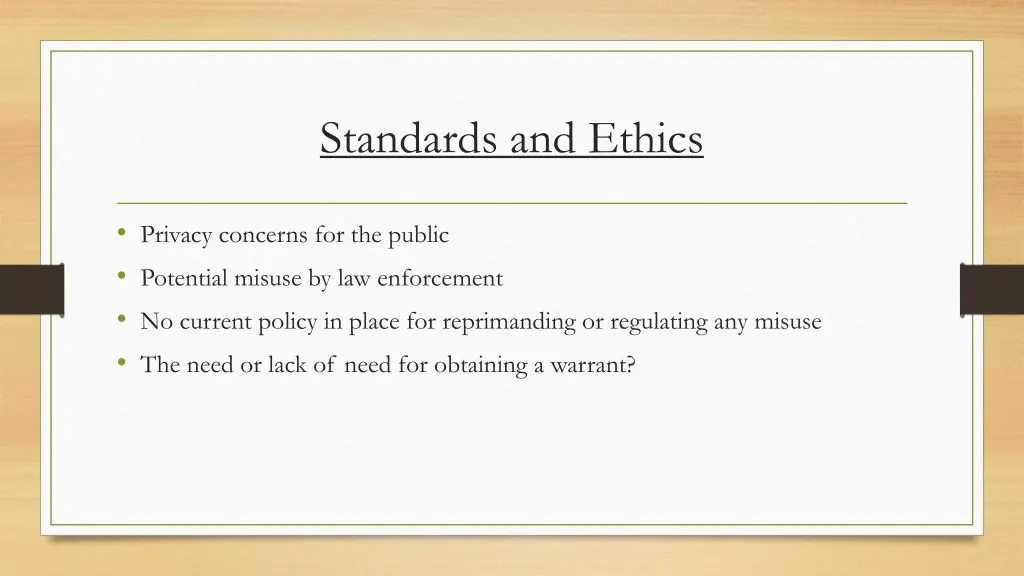 standards and ethics