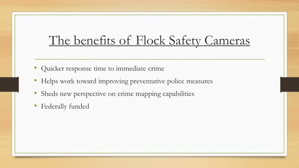 the benefits of flock safety cameras