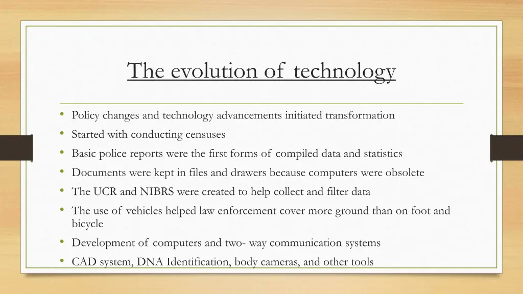 the evolution of technology