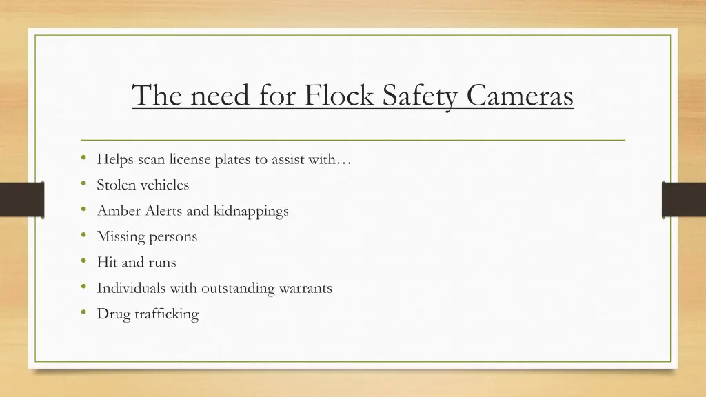 the need for flock safety cameras