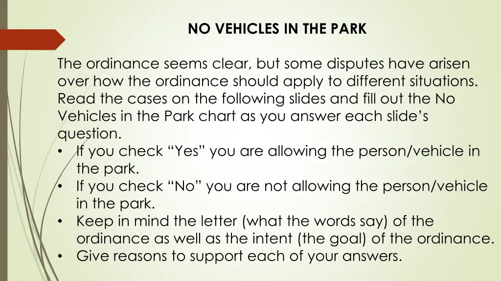 no vehicles in the park 1