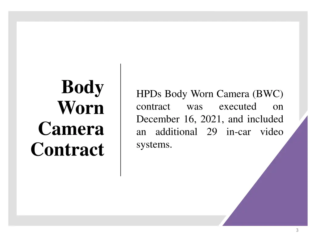 body worn camera contract