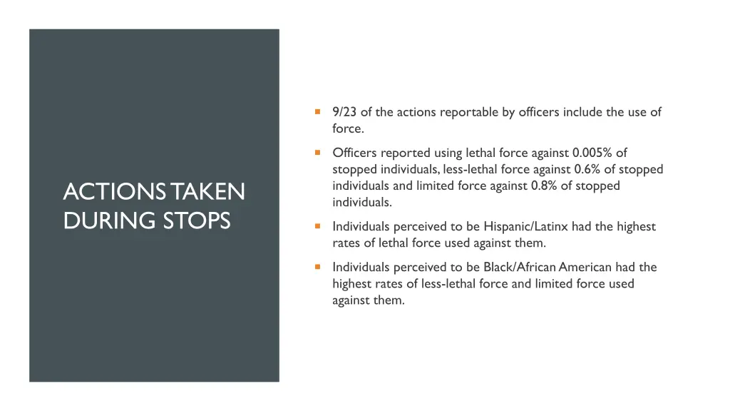 9 23 of the actions reportable by officers