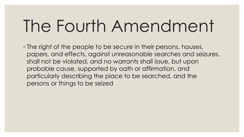 the fourth amendment