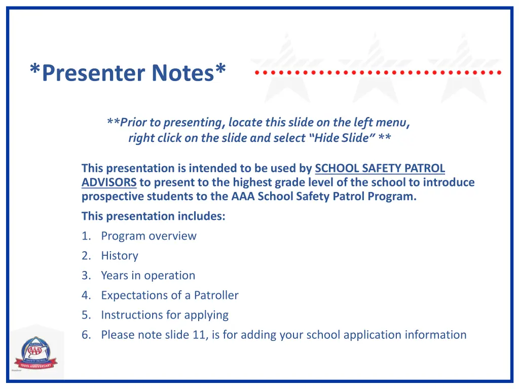 presenter notes