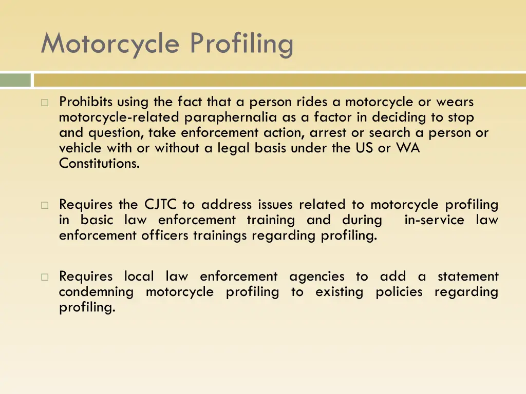 motorcycle profiling