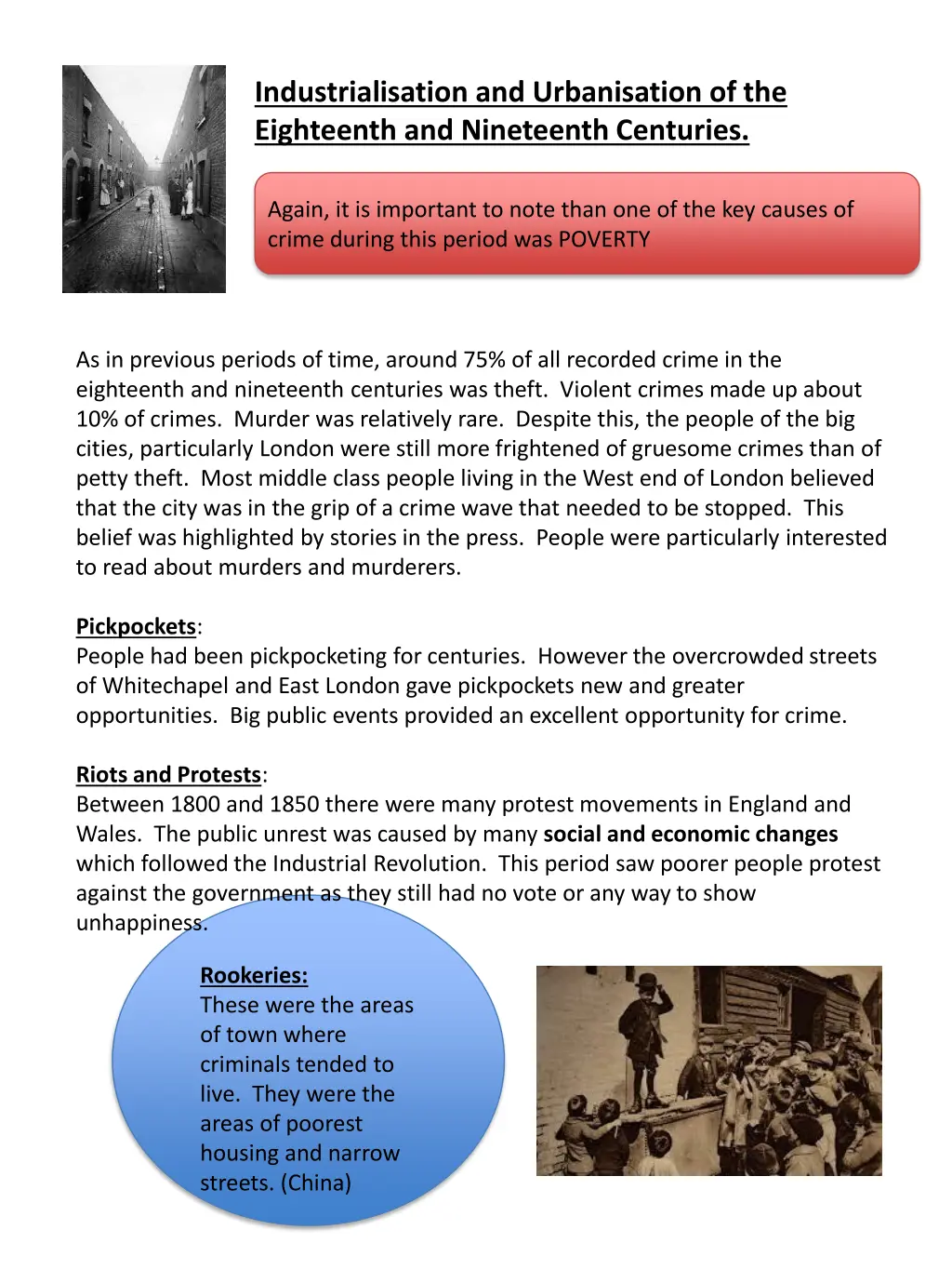 industrialisation and urbanisation