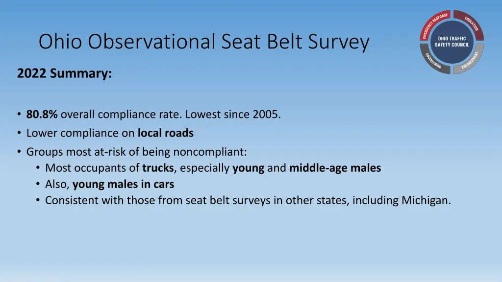 ohio observational seat belt survey 6