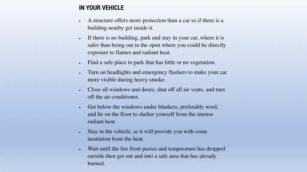 in your vehicle