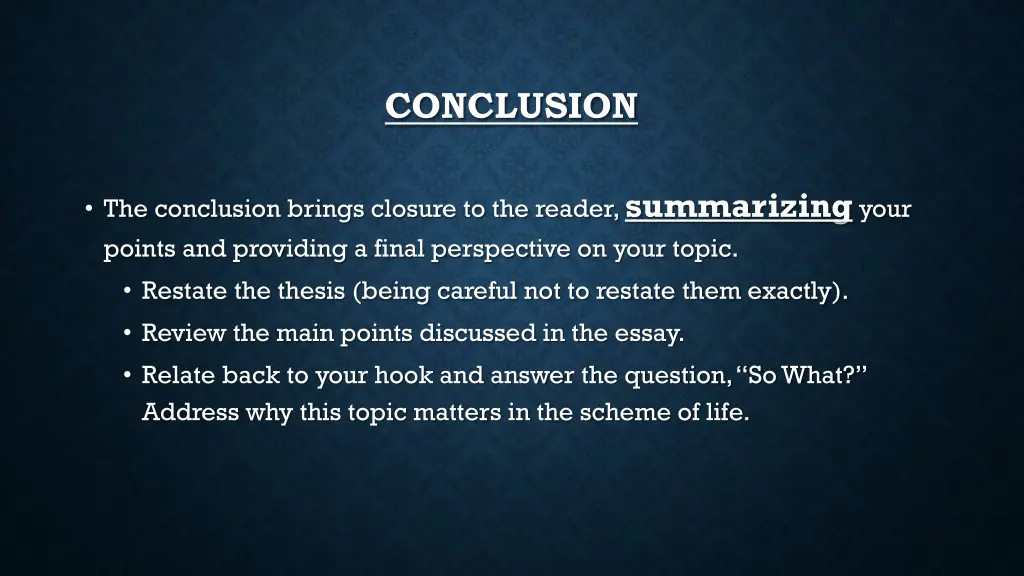 conclusion