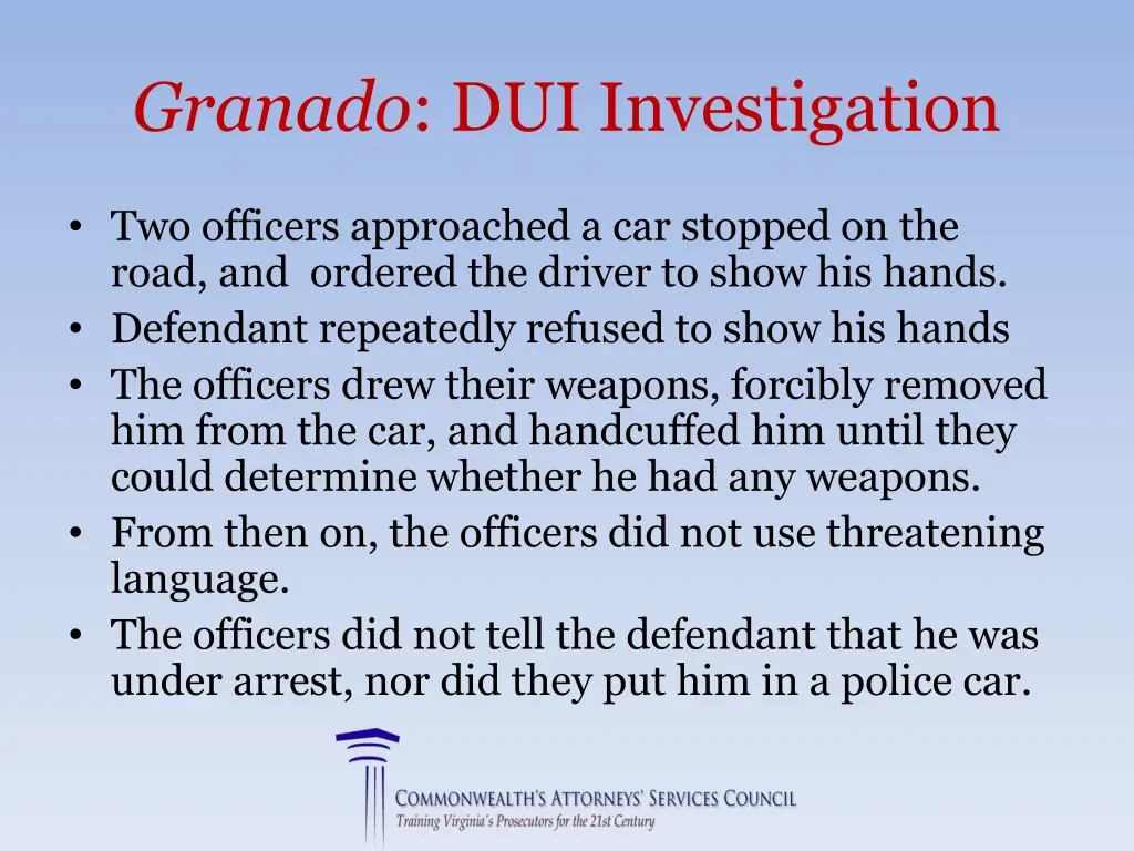 granado dui investigation