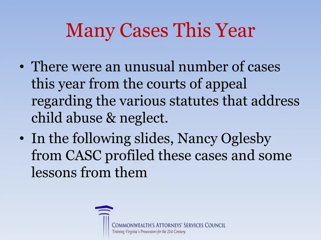 many cases this year