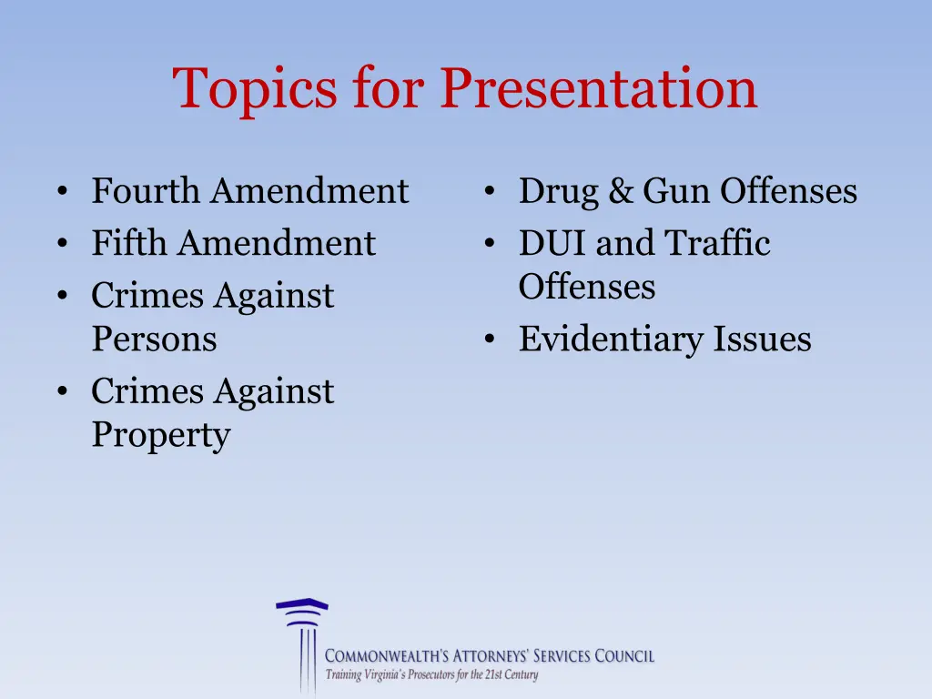 topics for presentation