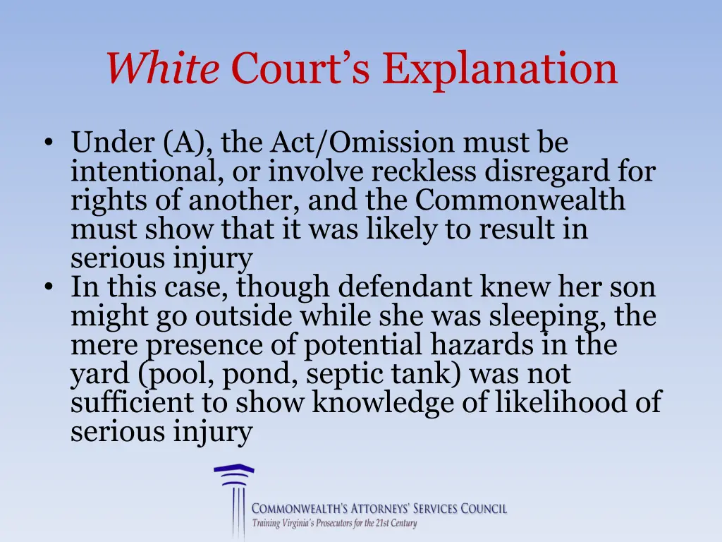 white court s explanation