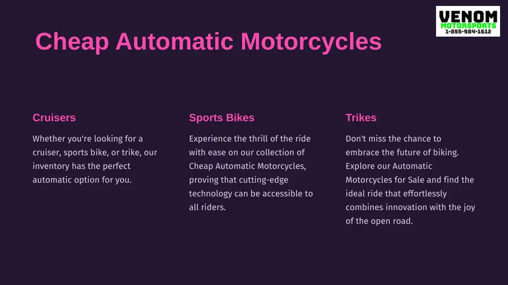 cheap automatic motorcycles