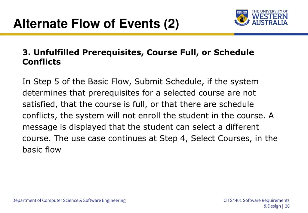 alternate flow of events 2