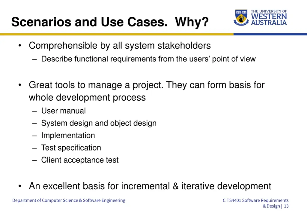 scenarios and use cases why