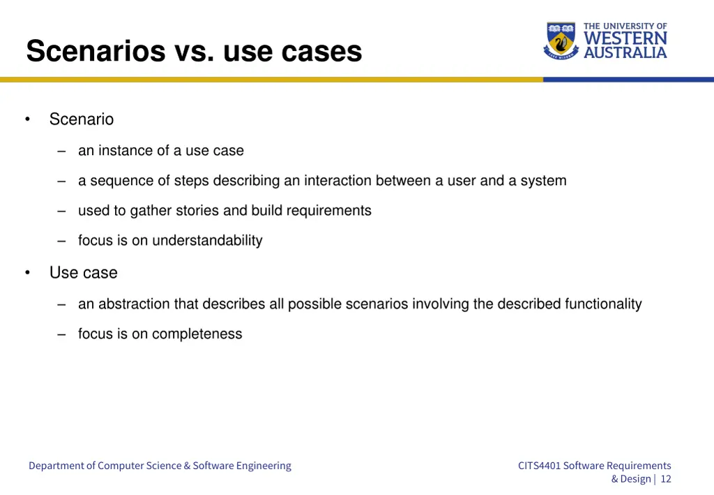 scenarios vs use cases