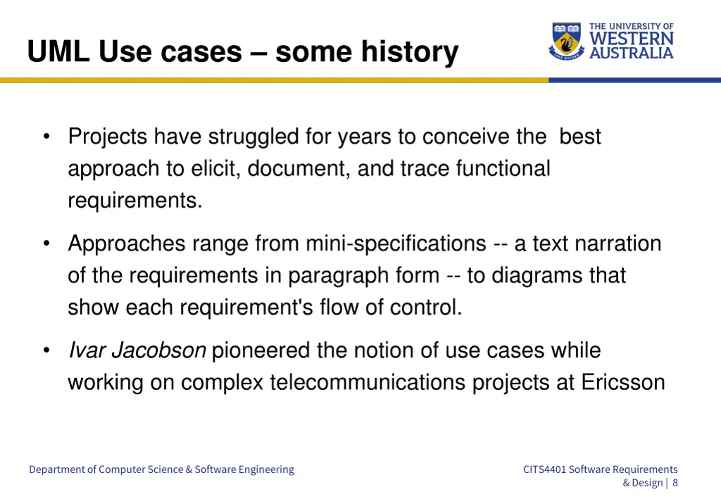 uml use cases some history