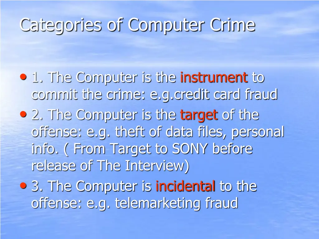 categories of computer crime