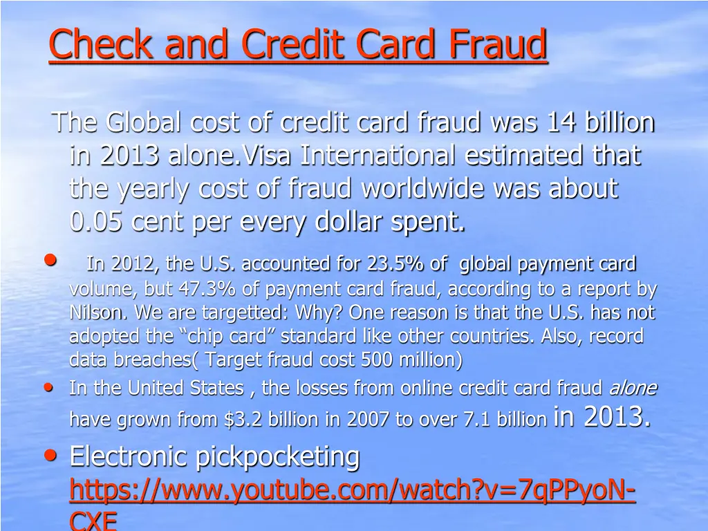 check and credit card fraud