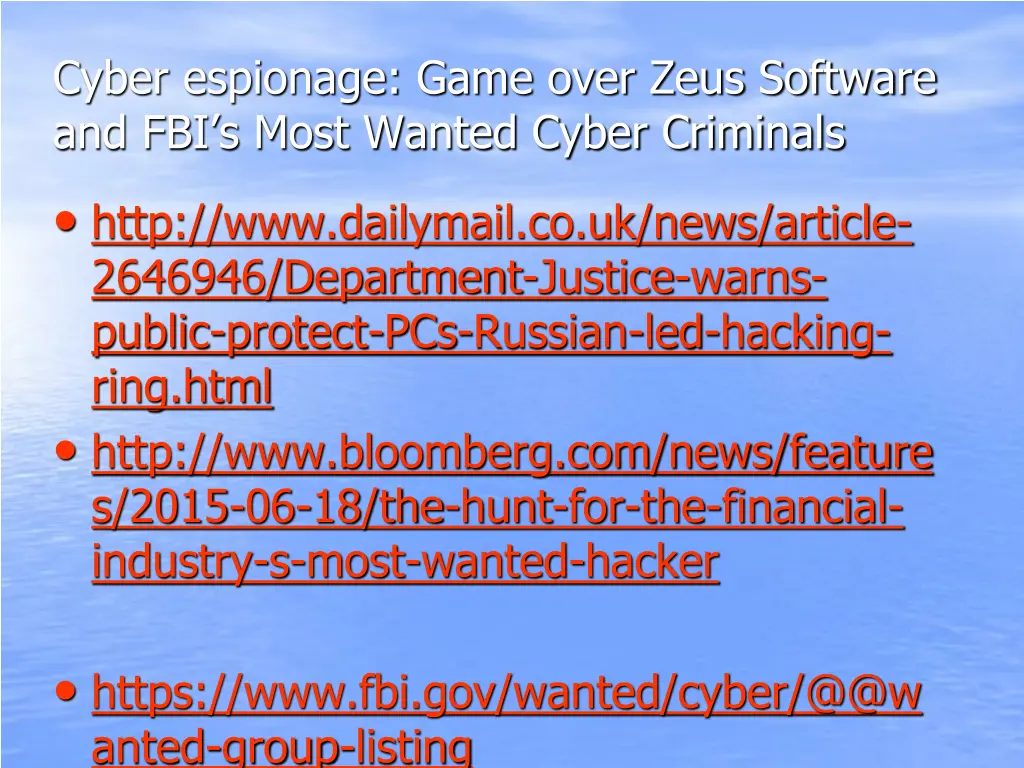 cyber espionage game over zeus software