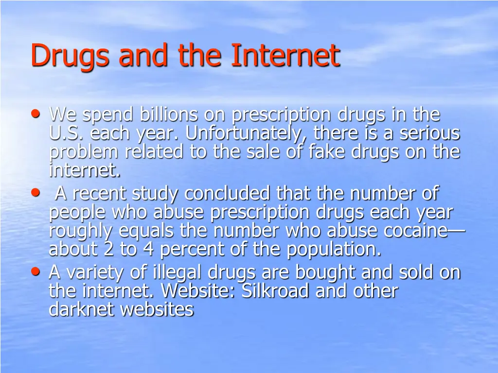 drugs and the internet