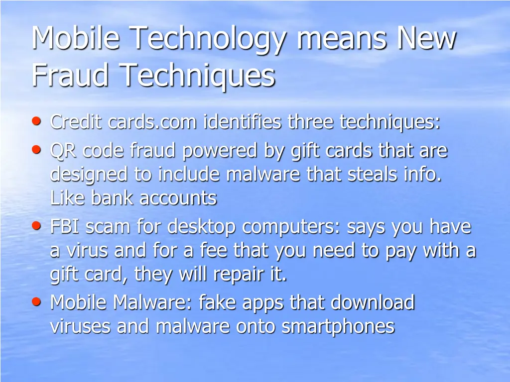 mobile technology means new fraud techniques