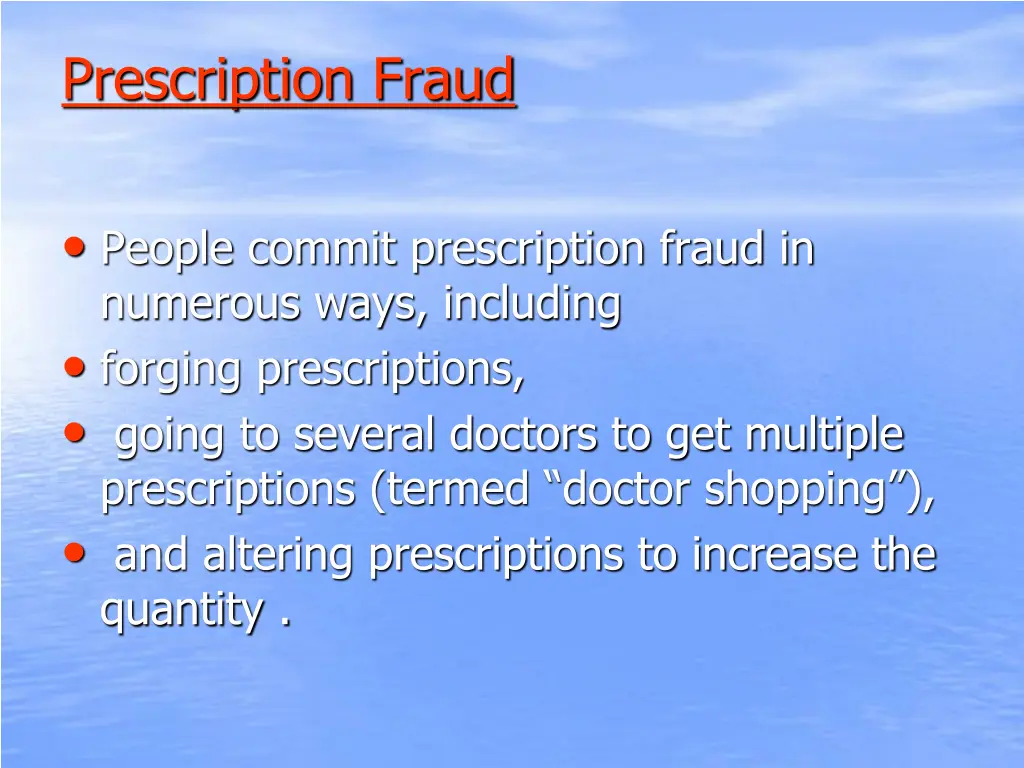 prescription fraud