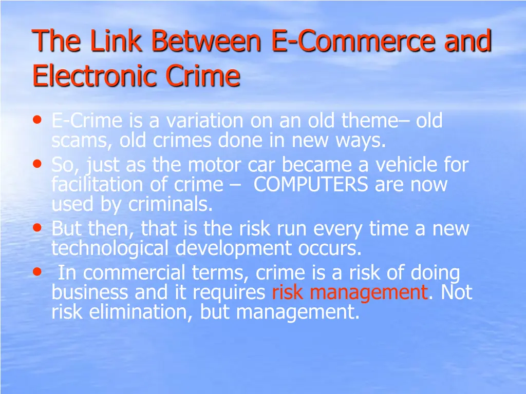 the link between e commerce and electronic crime