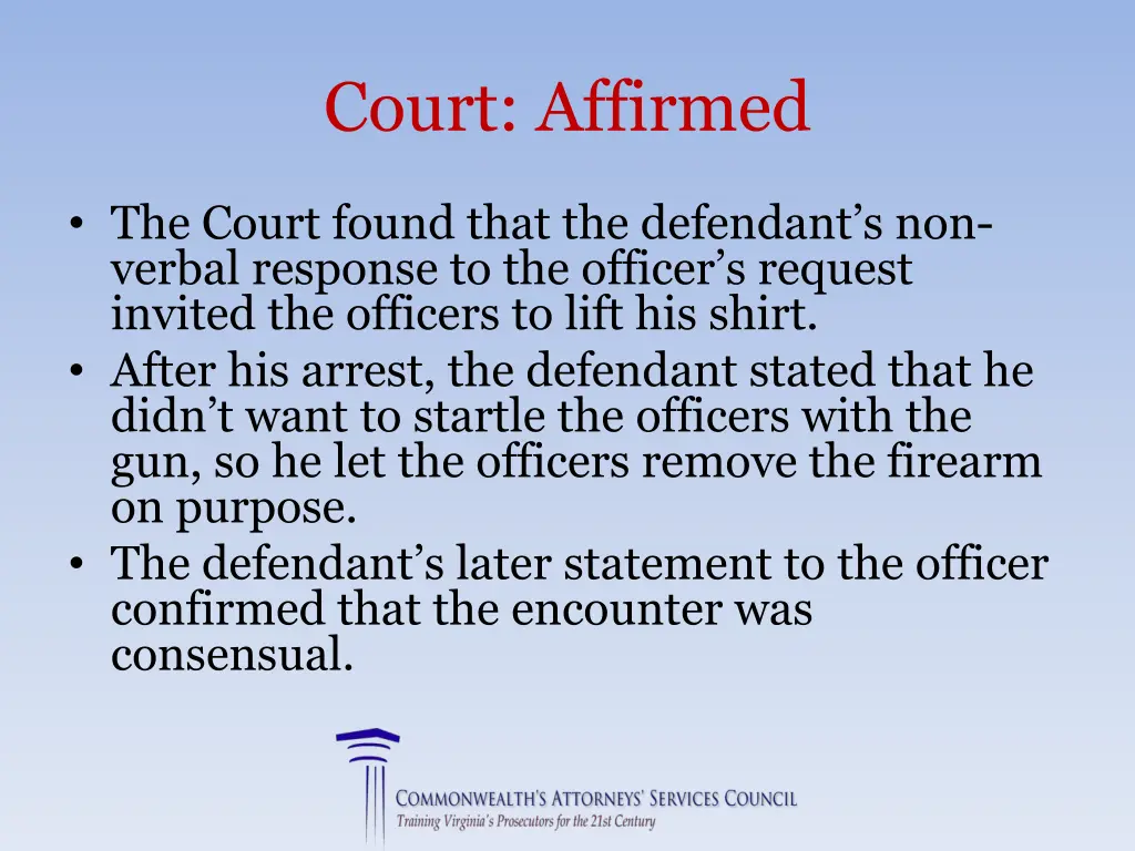 court affirmed