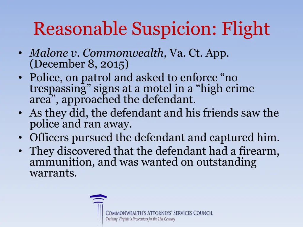 reasonable suspicion flight