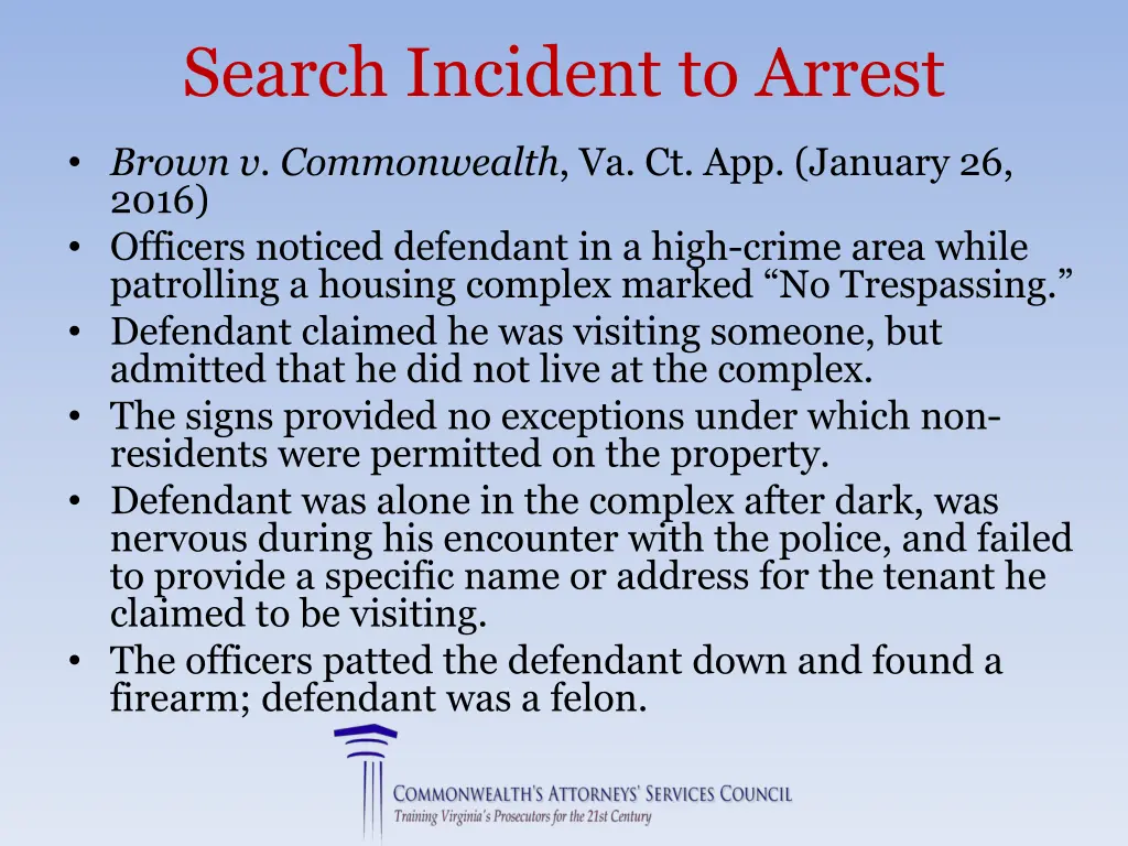 search incident to arrest