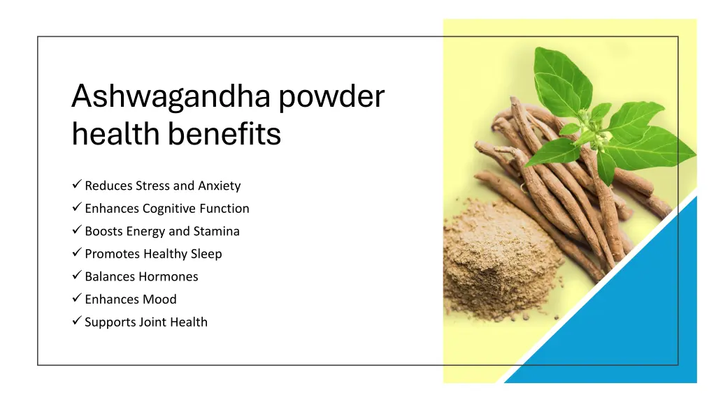 ashwagandha powder health benefits